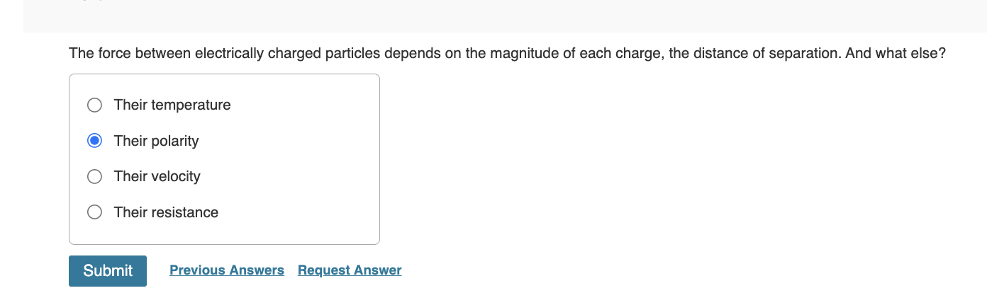help The force between electrically charged
