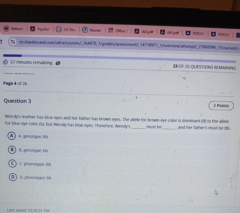 Referen | Psychol | @B) 2.4 Dev | (@) Researchice