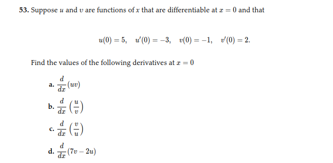 how to solve 53. Suppose u and v are functions of