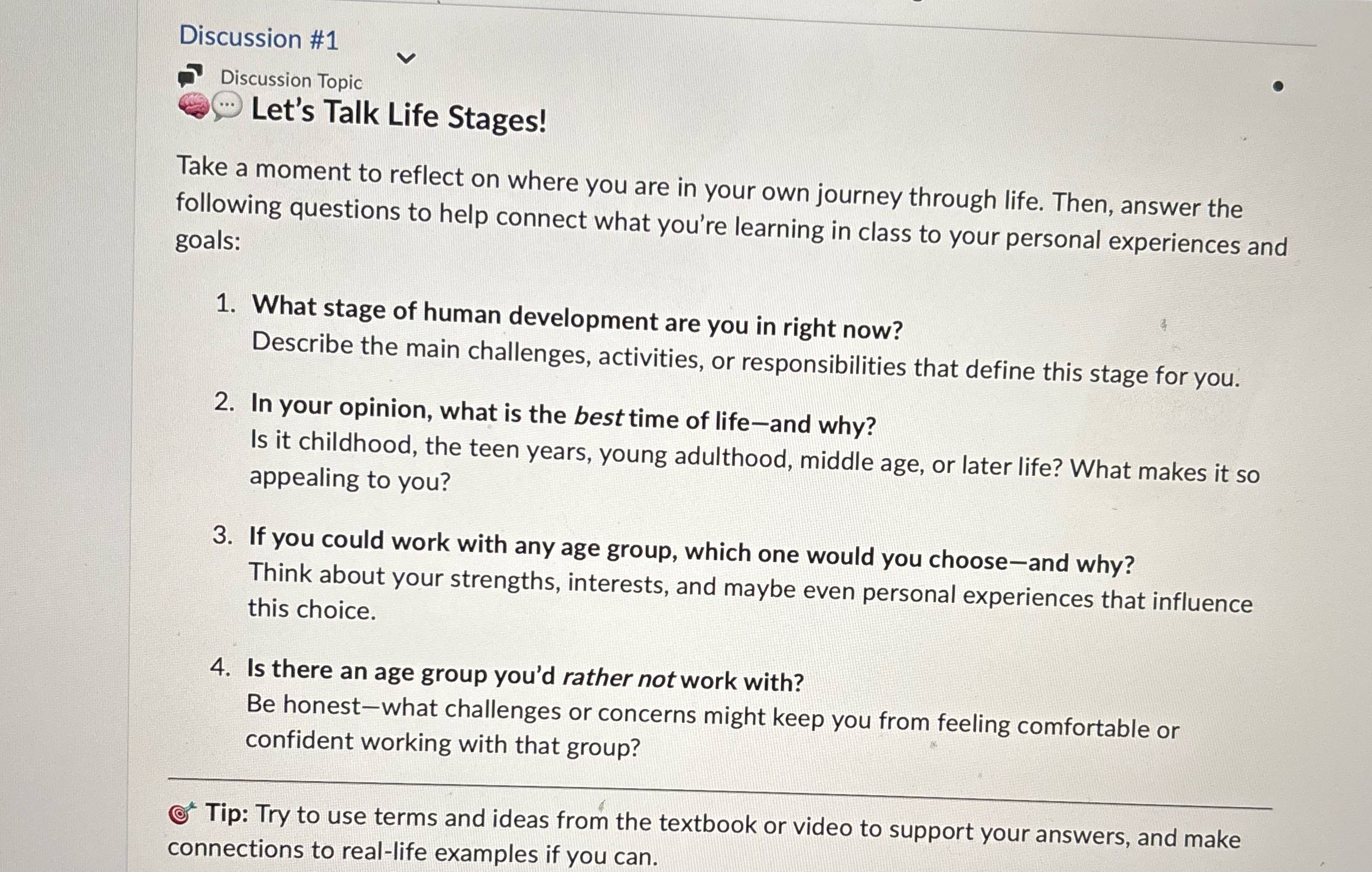 Discussion #1 e Discussion Topic ' Let's