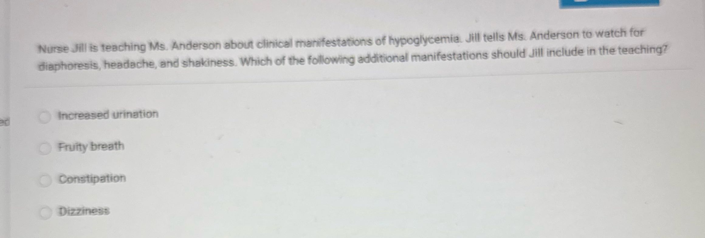 Nurse Jill is teaching Ms. Anderson about