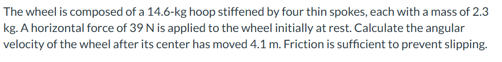 The wheel is composed of a 14.6-kg hoop stiffened