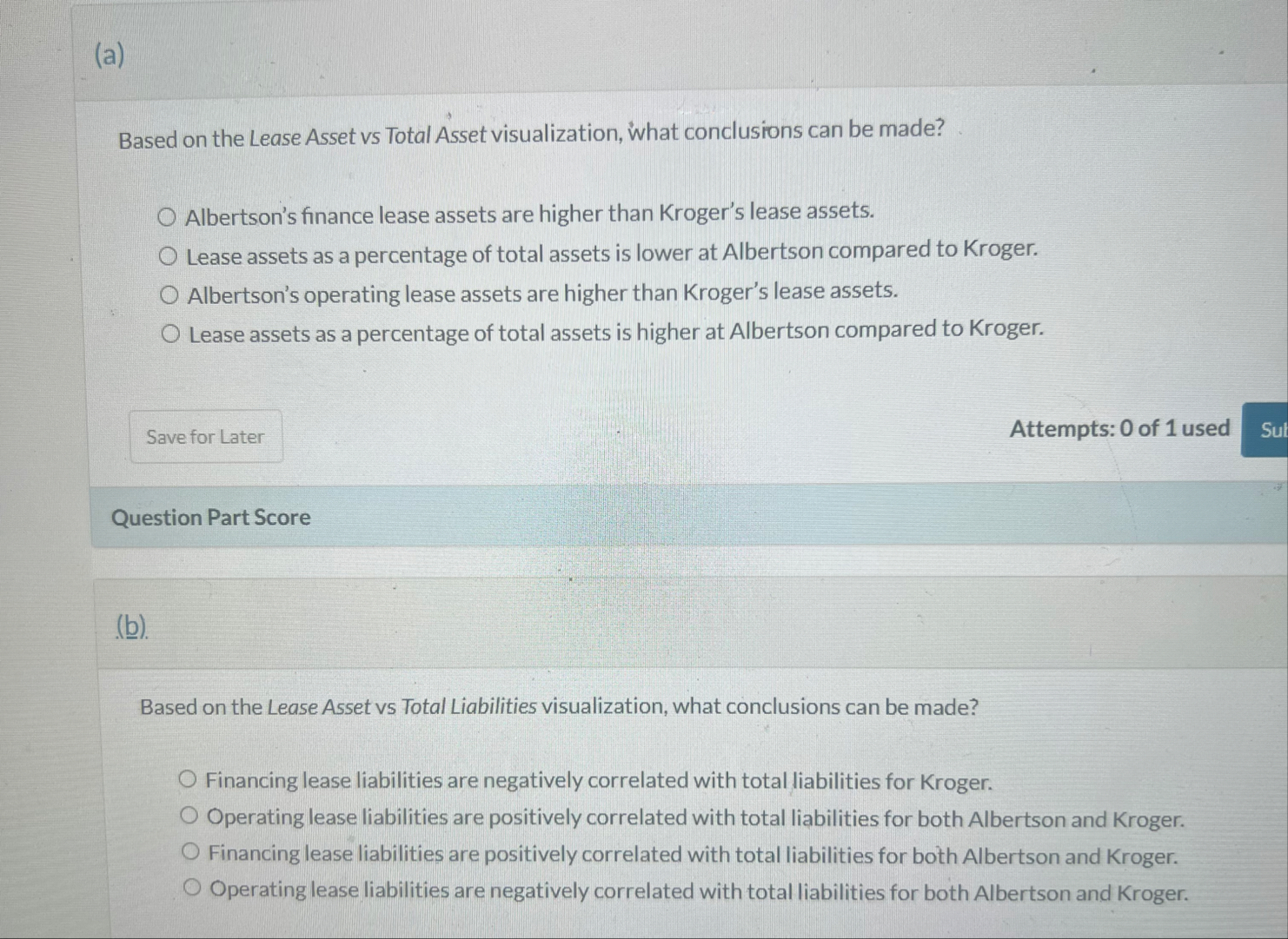 ( a ) Based on the Lease Asset vs Total Asset