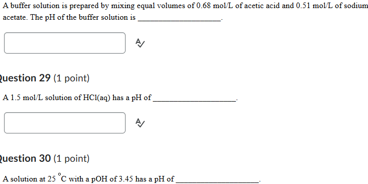 please answer A buffer solution is prepared by