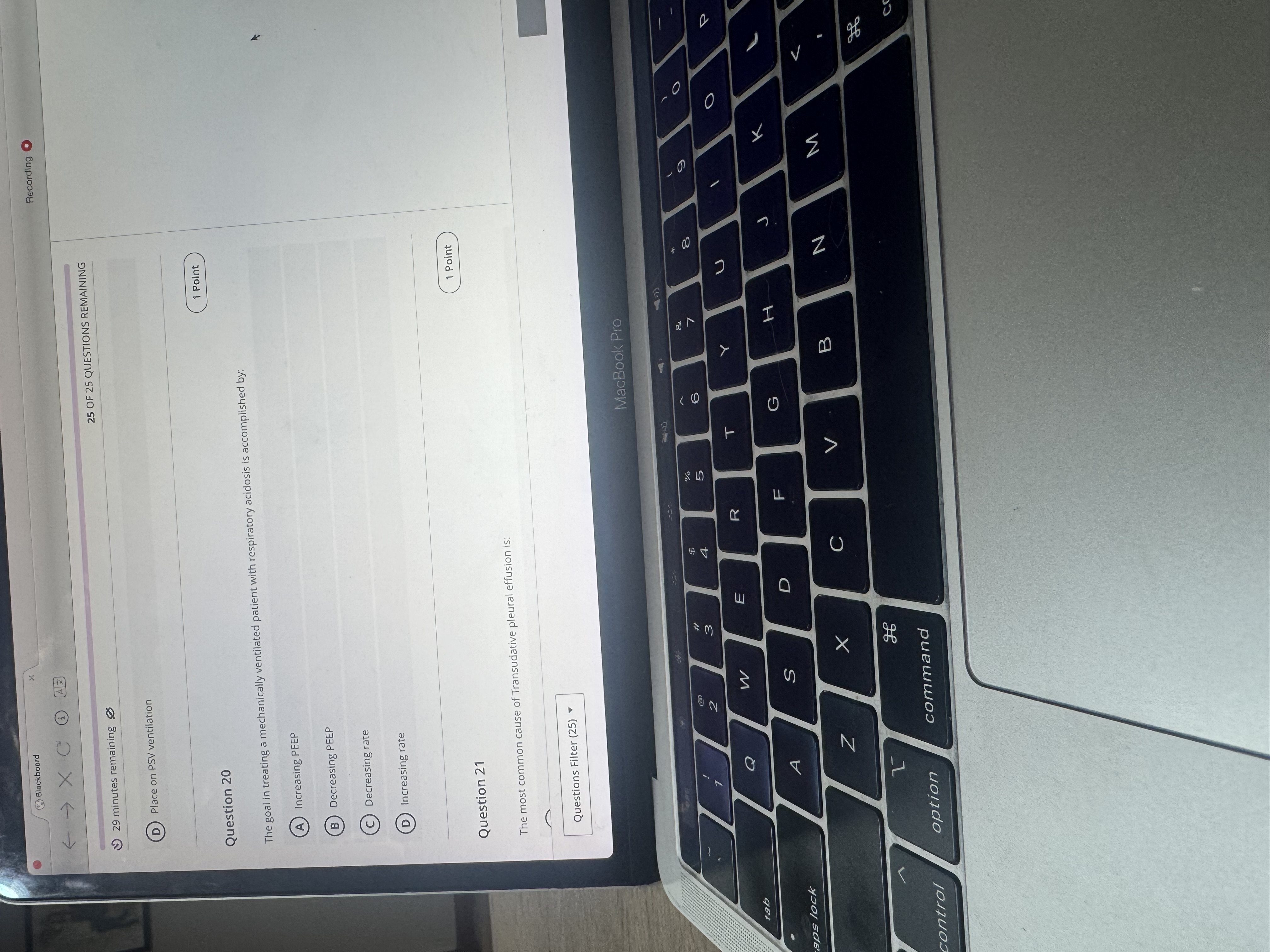 Answer Blackboard F - X C @ 4E Recording 29