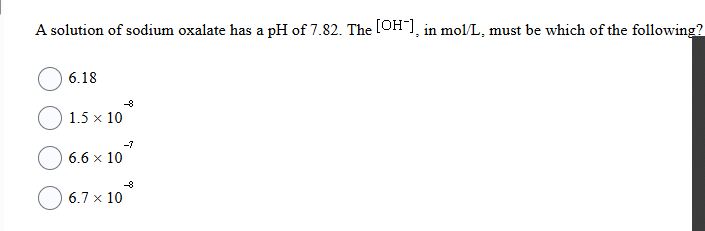 please answer A solution of sodium oxalate has a
