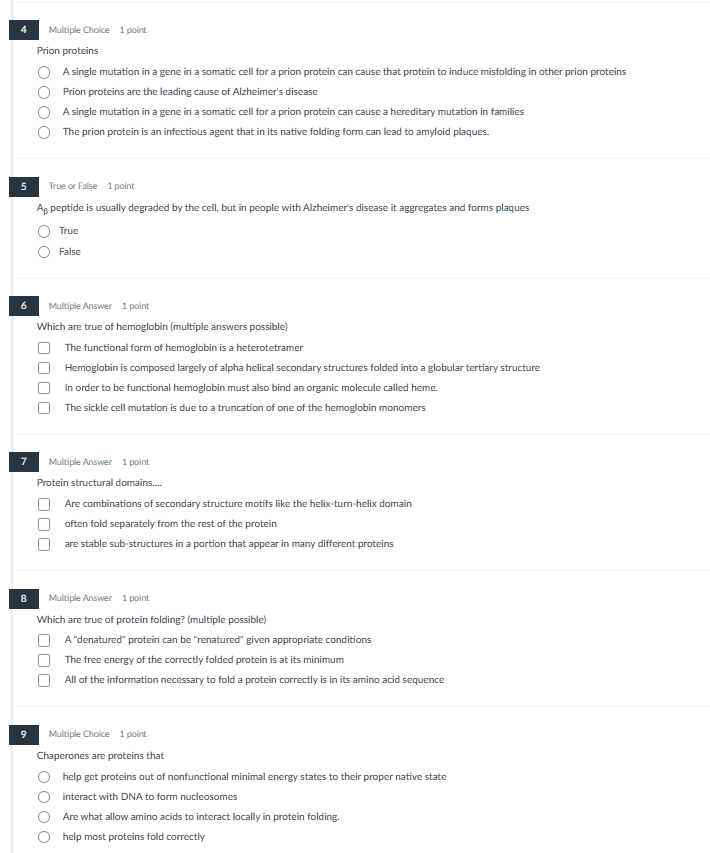 help me please 4 Multiple Choice 1 point Prion