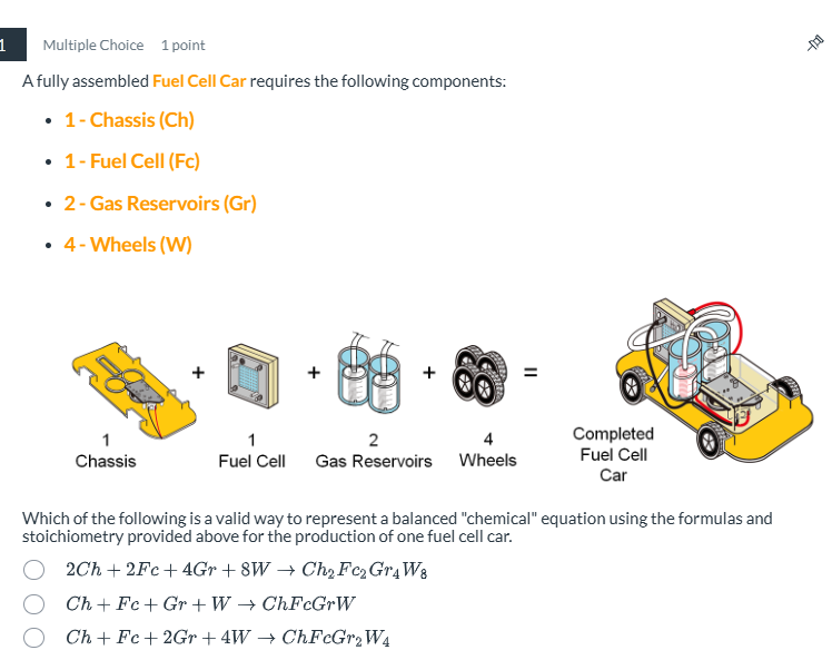 solve Multiple Choice 1 point A fully assembled