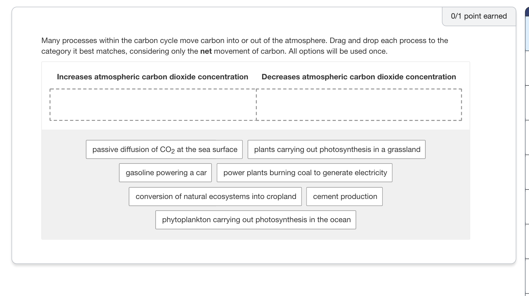 answer 0/1 point earned Many processes within the