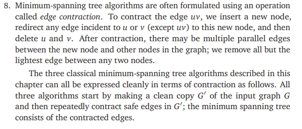 8. Minimum-spanning tree algorithms are often