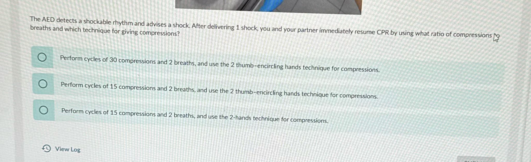 Help The AED detects a shockable rhythm and
