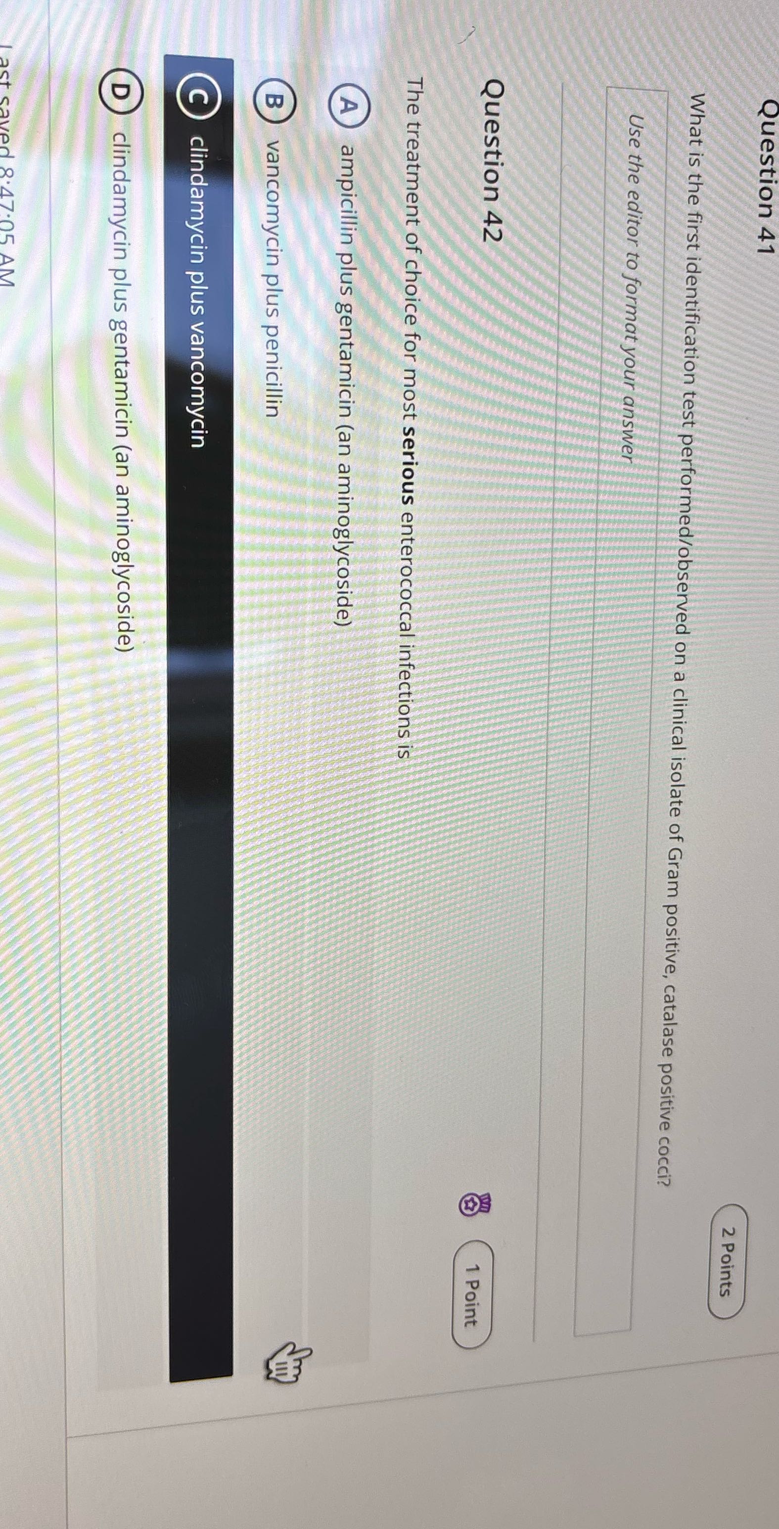 Question 41 2 Points What is the first