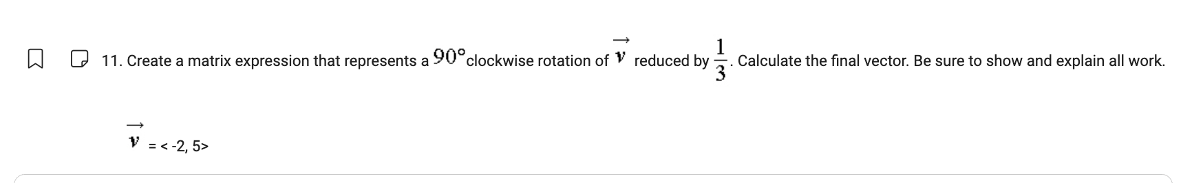Solve this math question correctly W 11. Create a
