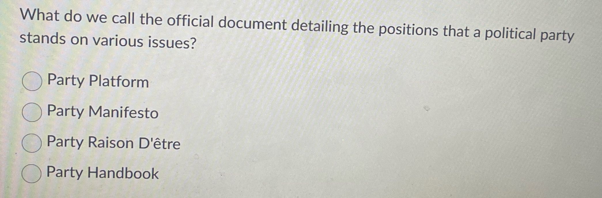 What do we call the official document detailing