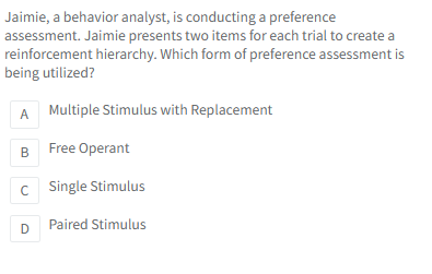 see Jaimie, a behavior analyst, is conducting a