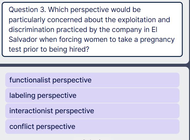 solve Question 3. Which perspective would be
