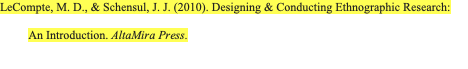 LeCompte, M. D., & Schensul, J. J. (2010).