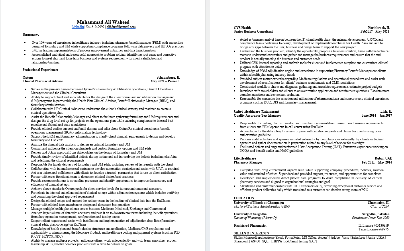 this is my resume and i need help updating based