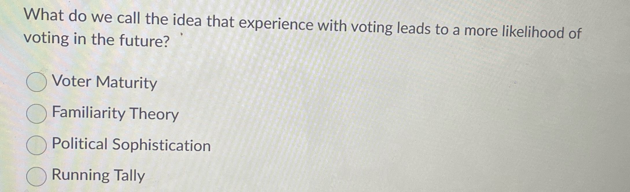 What do we call the idea that experience with