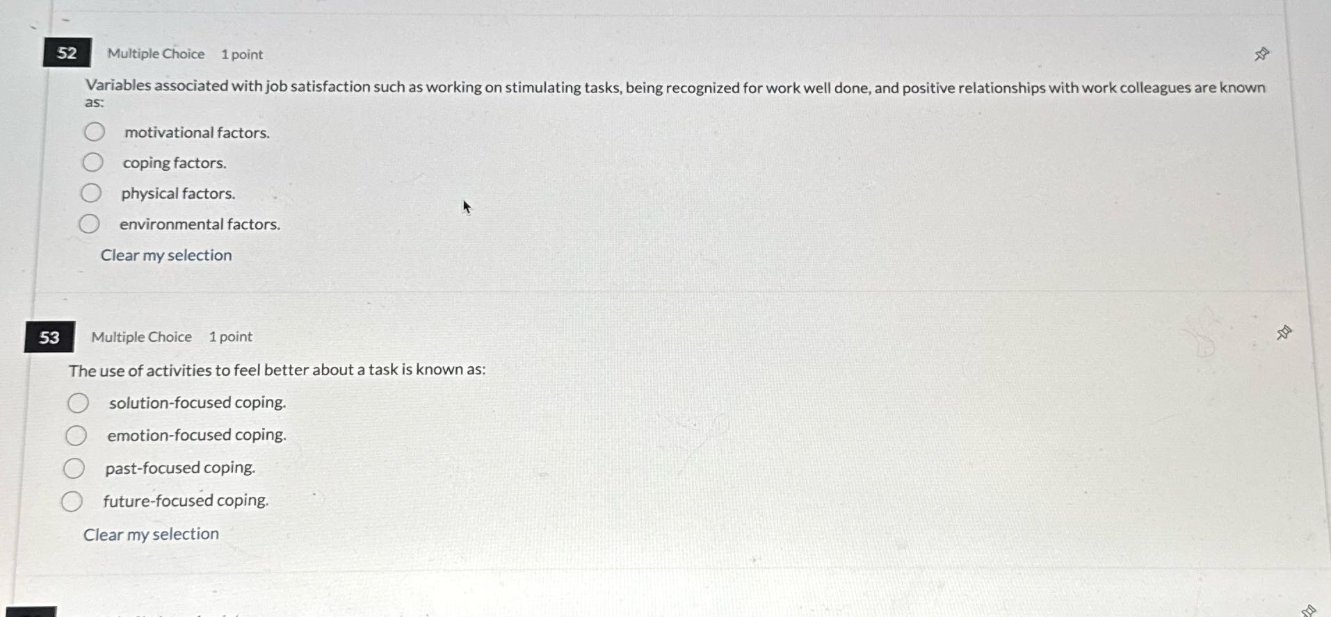 52 Multiple Choice 1 point Variables associated