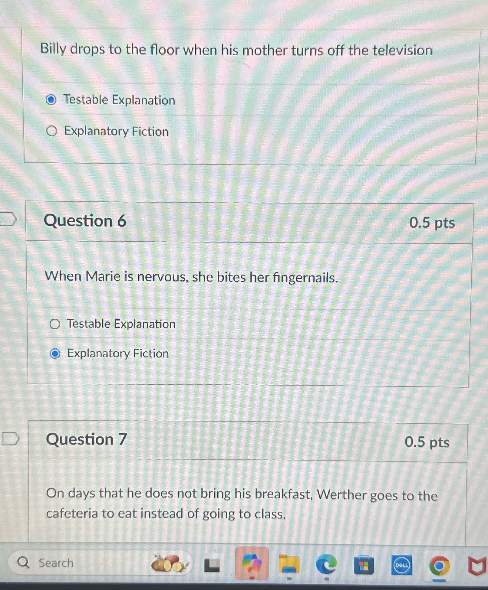 Billy drops to the floor when his mother turns