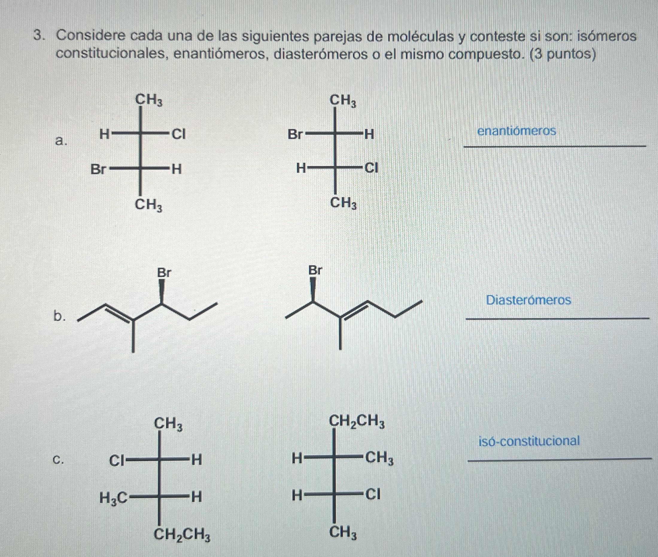 3. Considere cada una de las siguientes parejas
