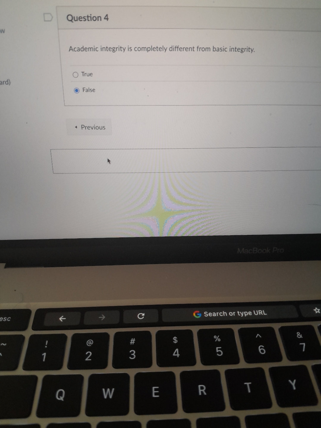 Question 4 Academic integrity is completely