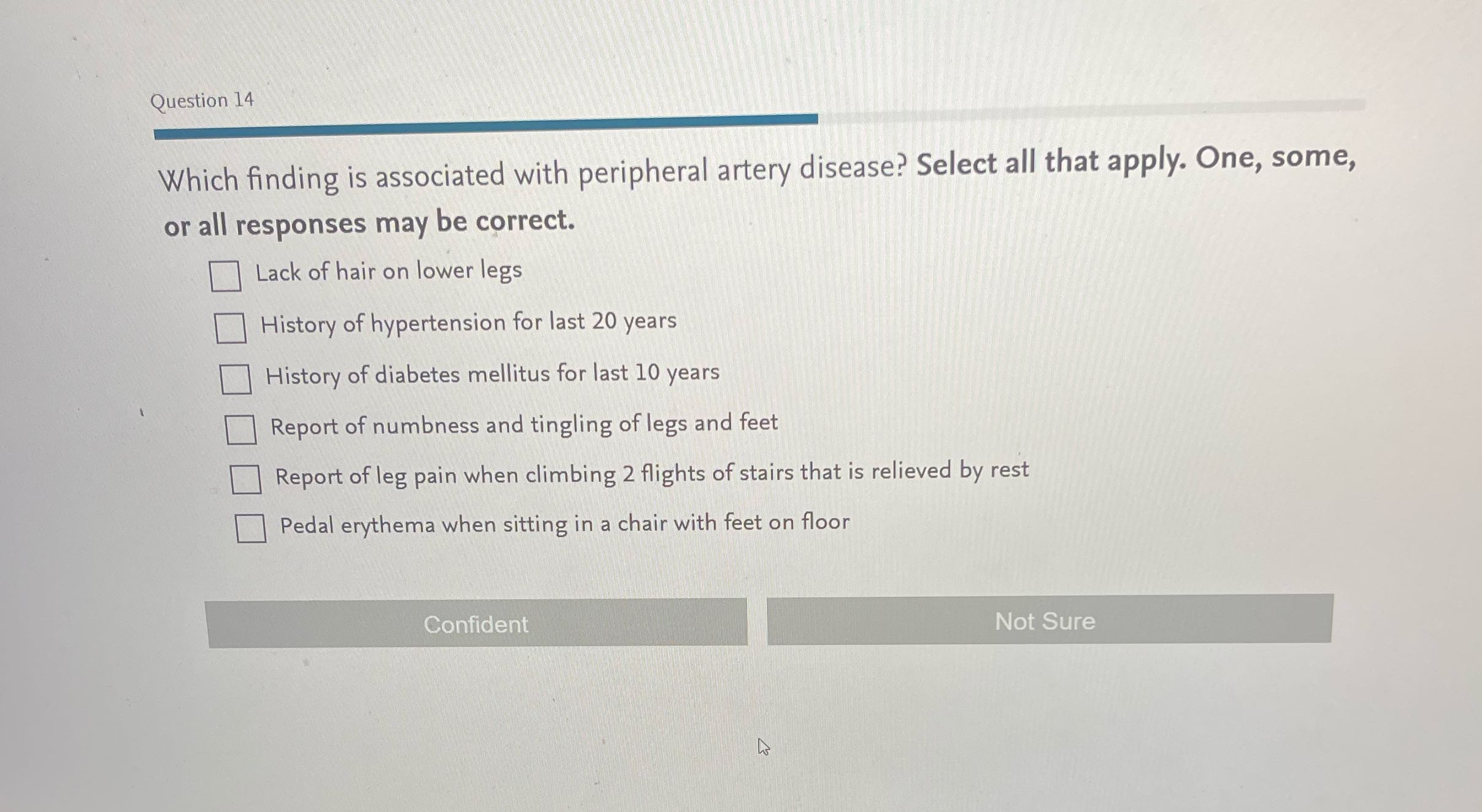 Question 14 Which finding is associated with