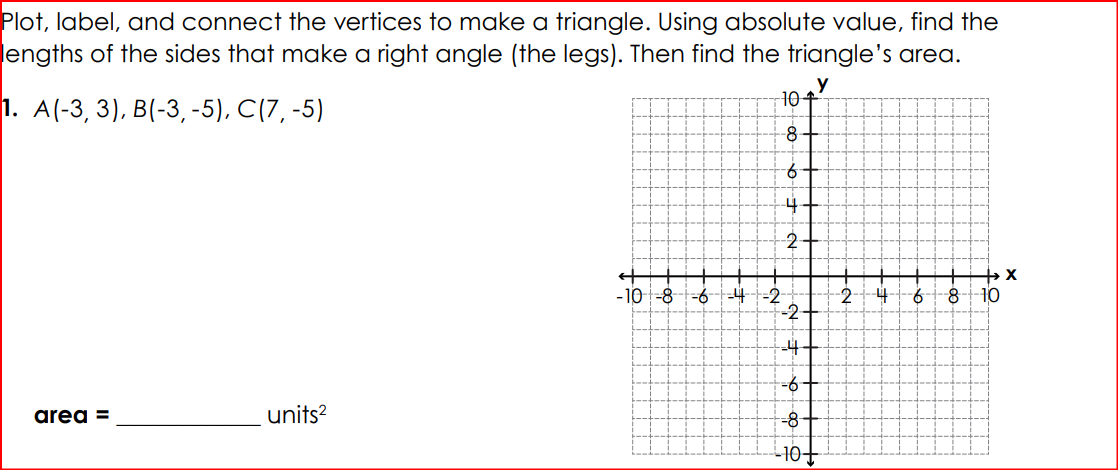 solve Plot, label, and connect the vertices to