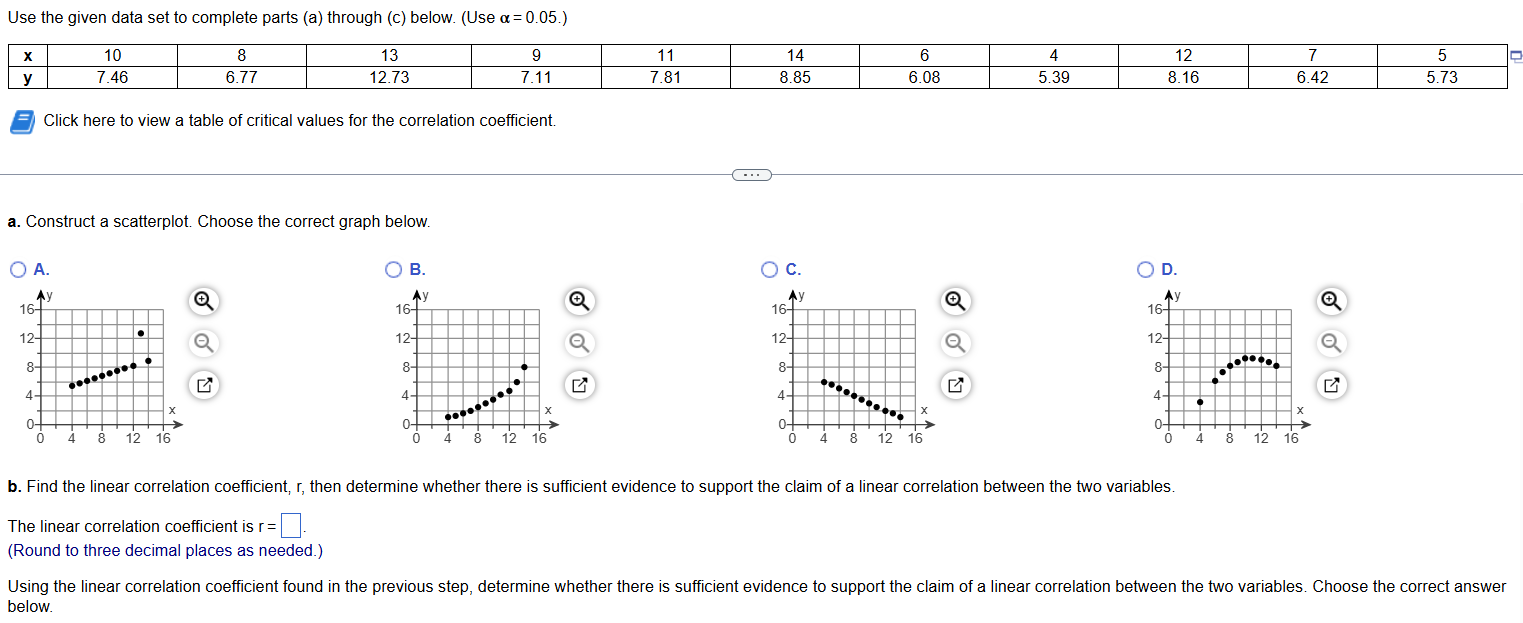 Use the given data set to complete parts (a)