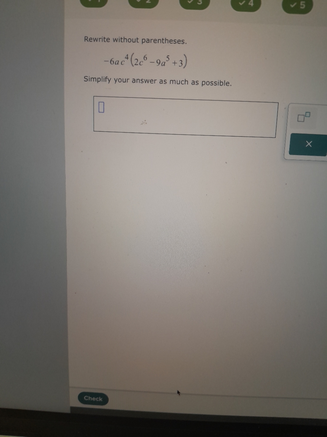 v 5 Rewrite without parentheses. - bact (206 -