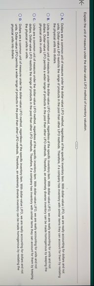 Explain the unit of measure under the dollar -