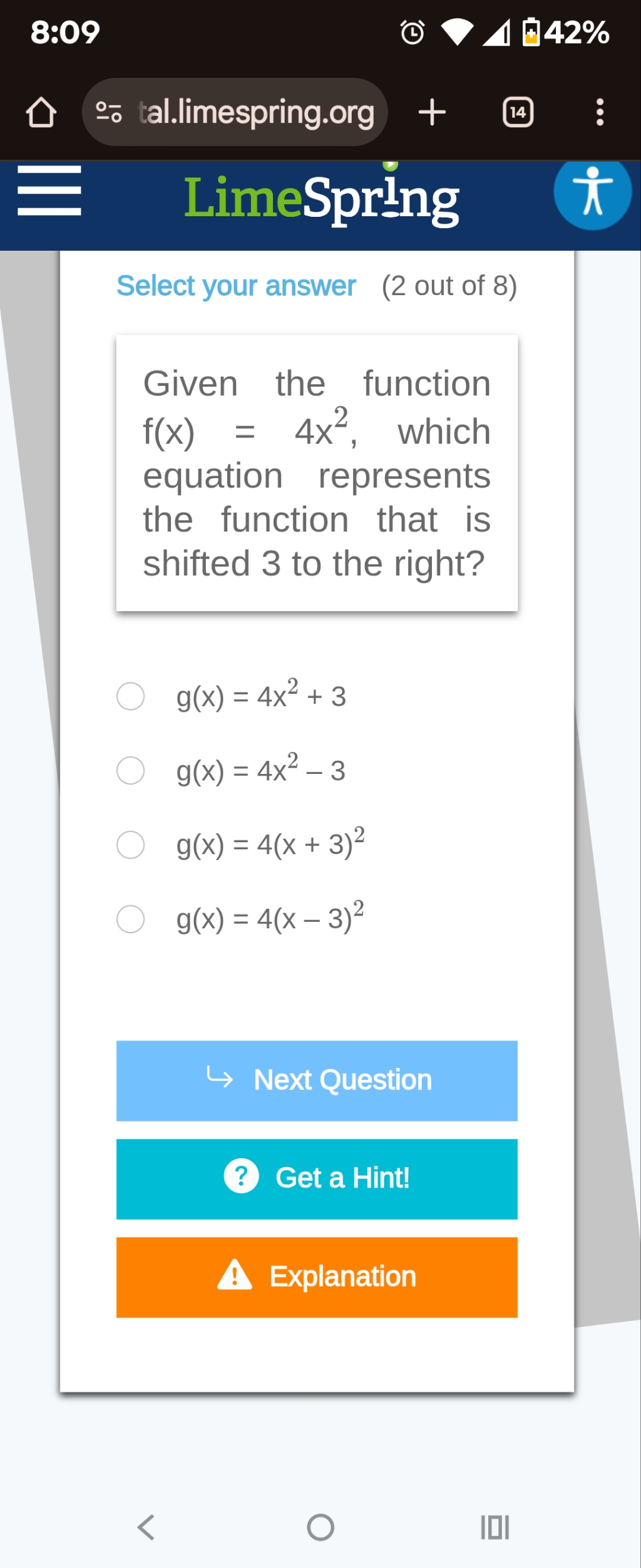 8:09 4 042% go tal.limespring.org + 14 . . .