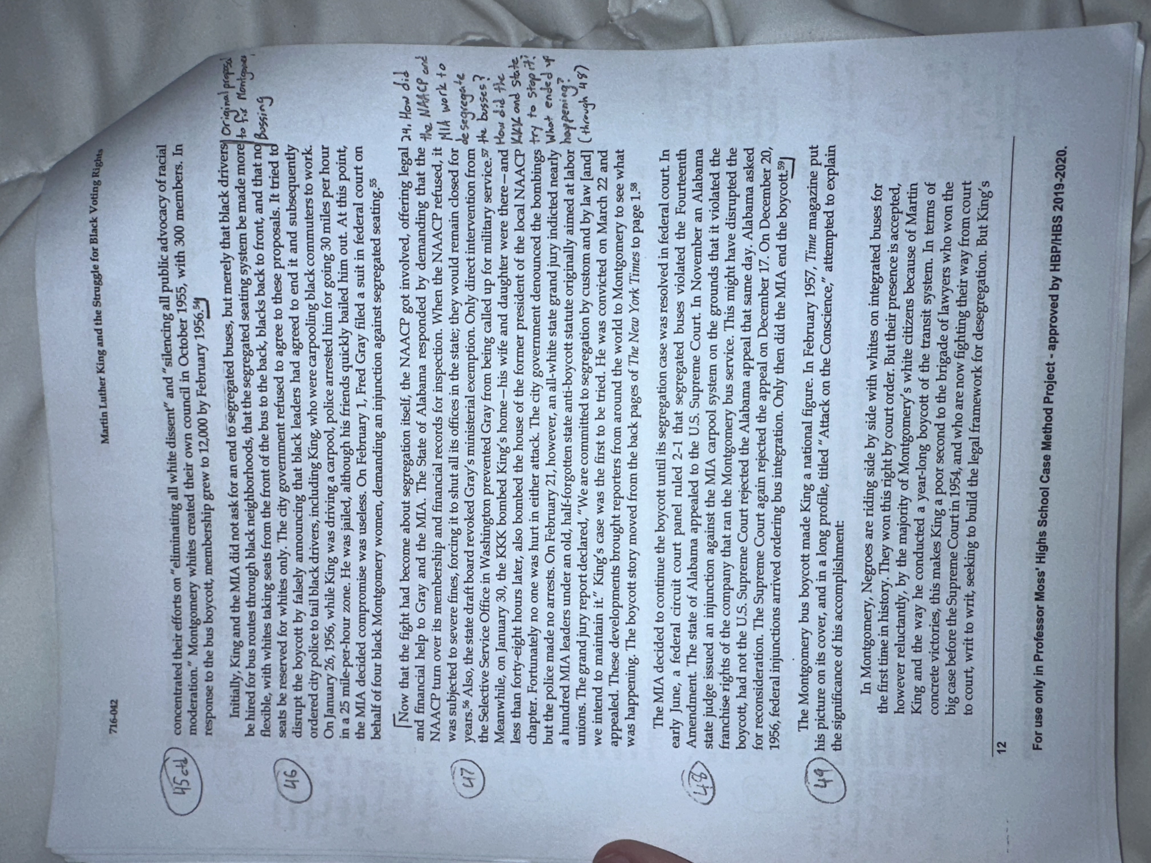 Answer the questions that is on the packet, like