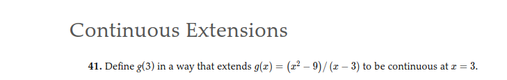 how to solve Continuous Extensions 41. Define