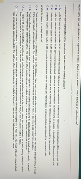 How does the correntional retail method