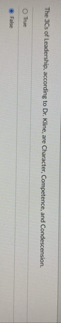 The 3 Cs of Leadership, according to Dr . Kline,