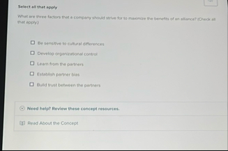 Select all that apply What are three factors that