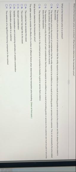 What is the transaction price in a contract? What