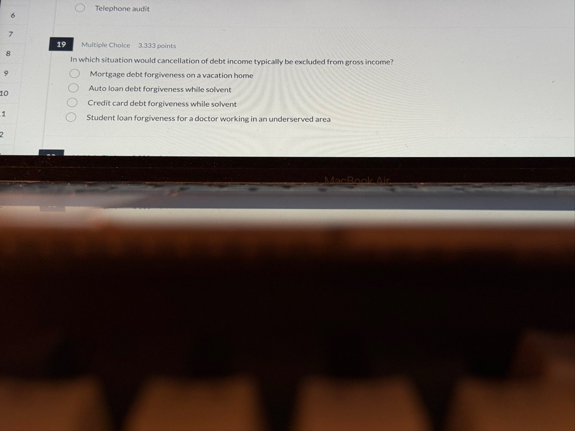 6 Telephone audit 1 9 Multiple Choice 3 . 3 3 3