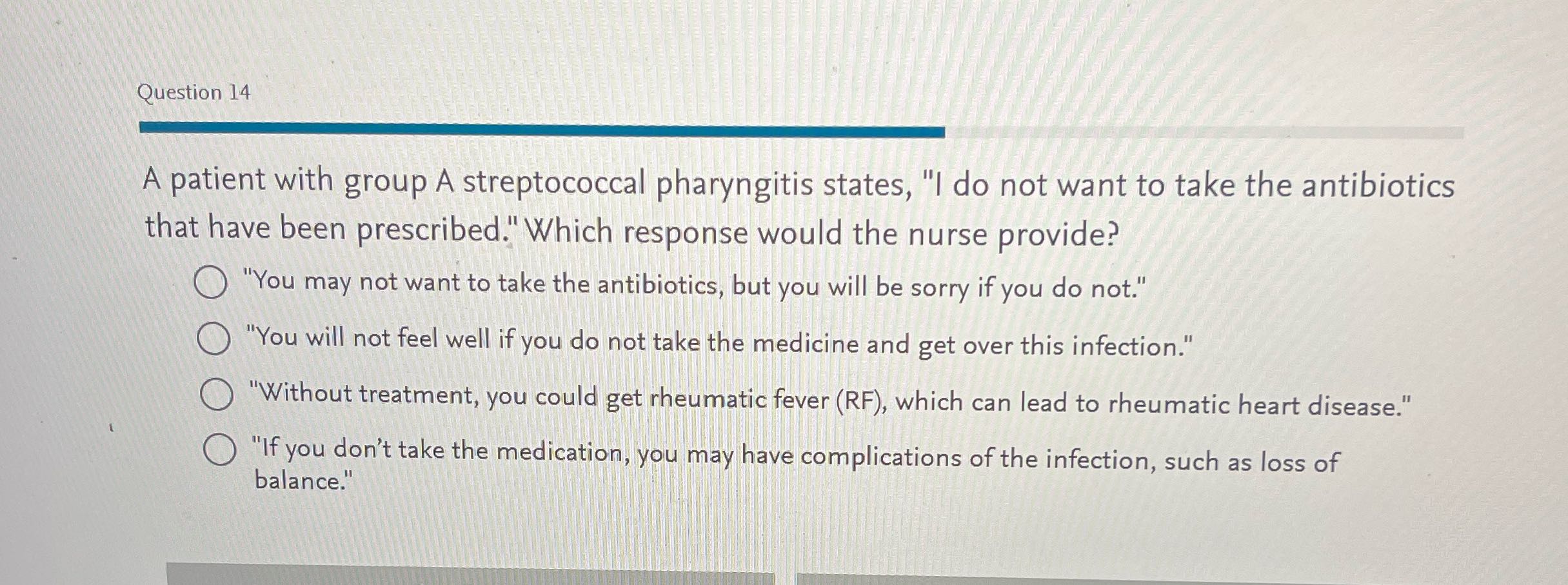 Question 14 A patient with group A
