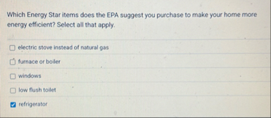 Which Energy Star items does the EPA suggest you