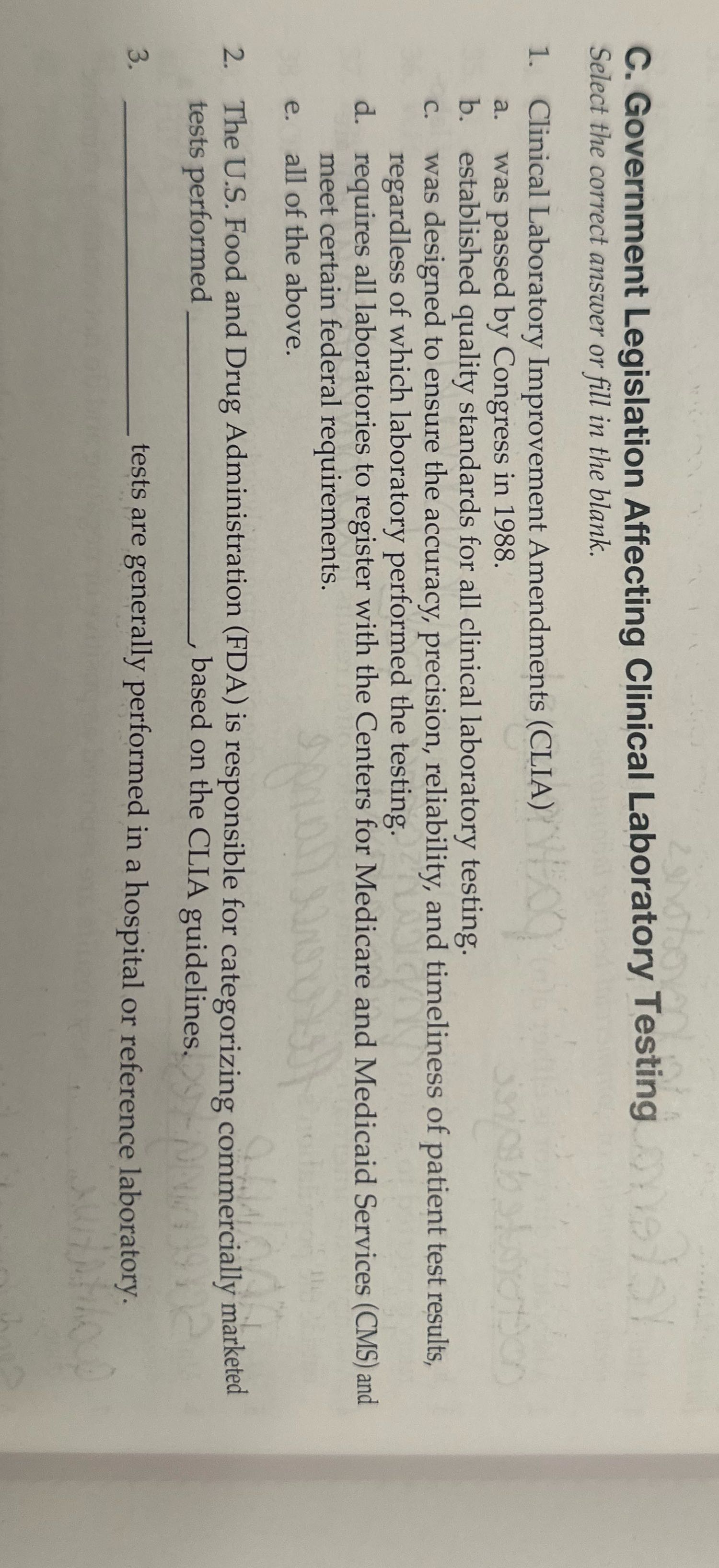 C. Government Legislation Affecting Clinical