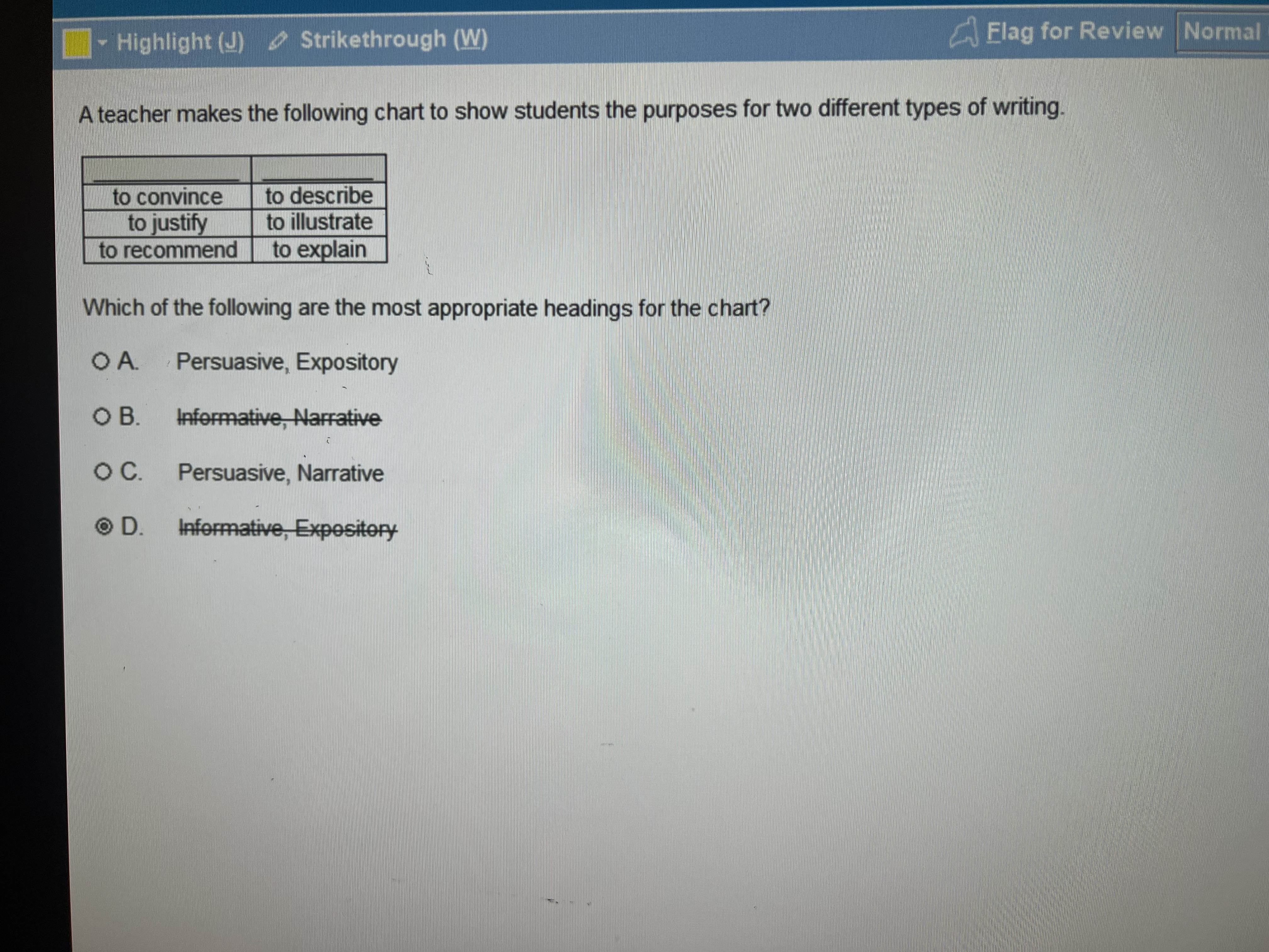 - Highlight (J) Strikethrough (W) AFlag for