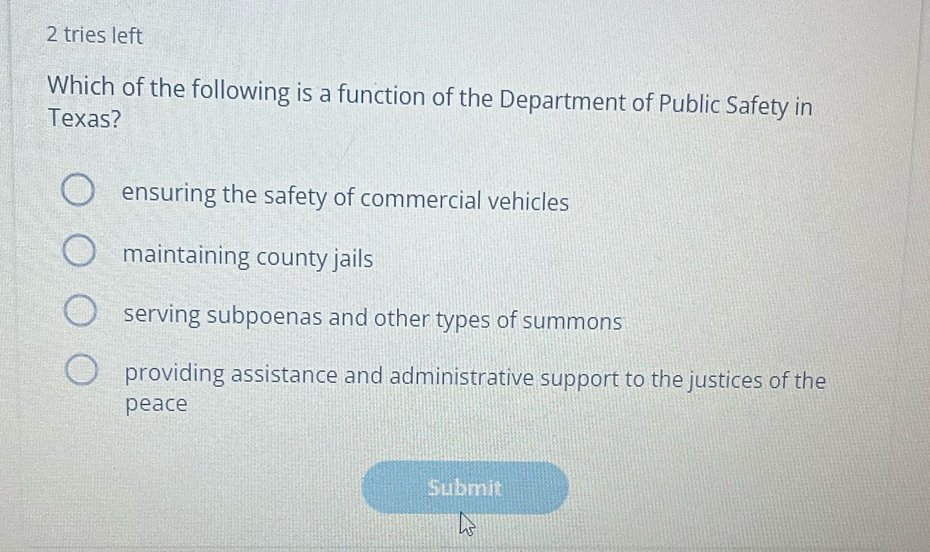 2 tries left Which of the following is a function