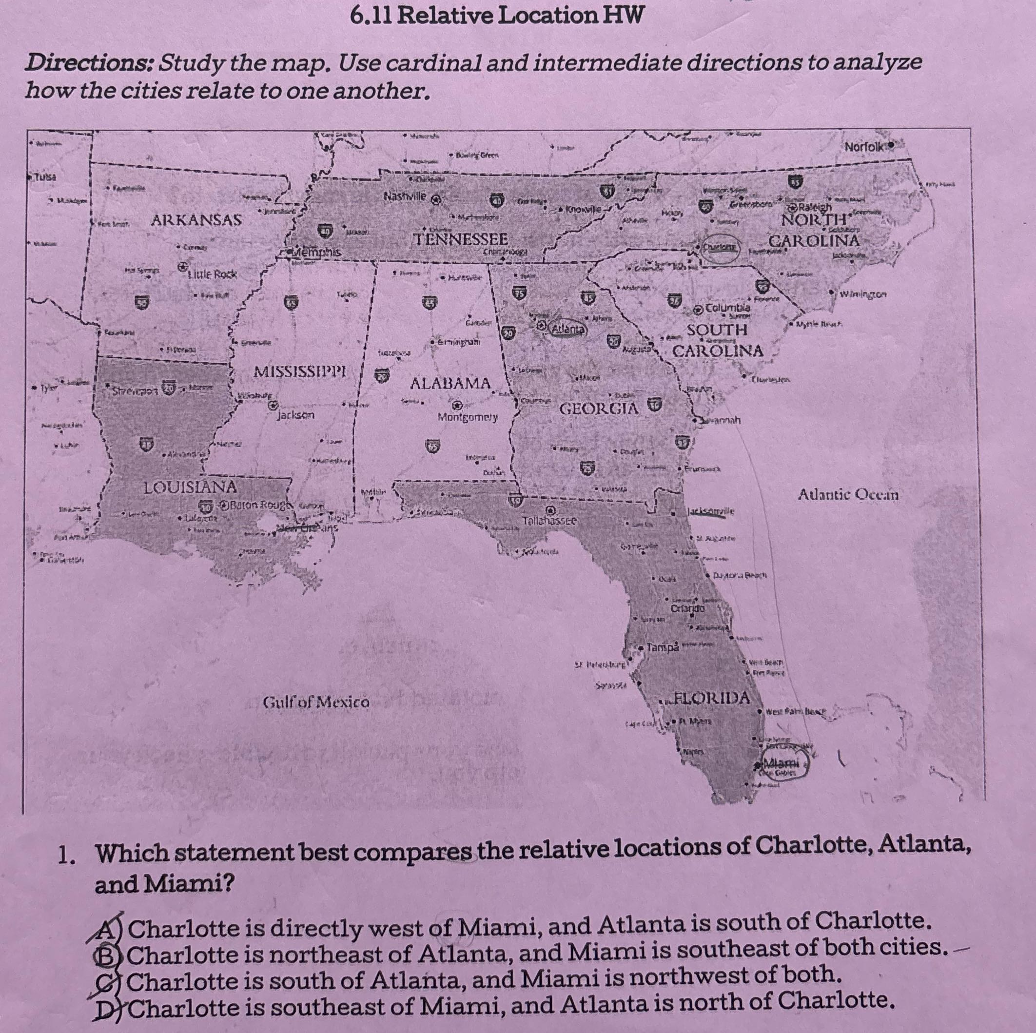 6.11 Relative Location HW Directions: Study the