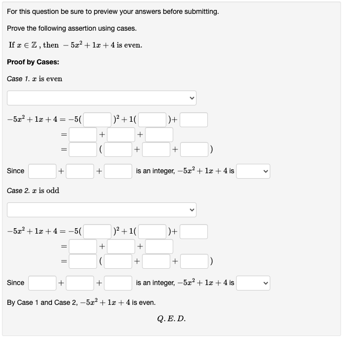 For this question be sure to preview your answers