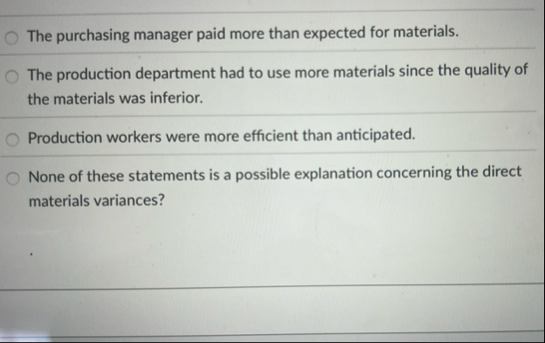 The purchasing manager paid more than expected