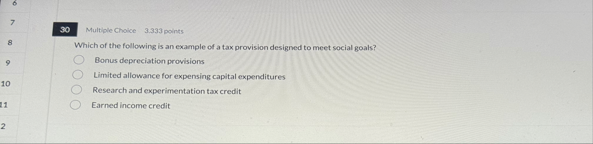 6 7 3 0 Multiple Choice 3 . 3 3 3 points 8 9