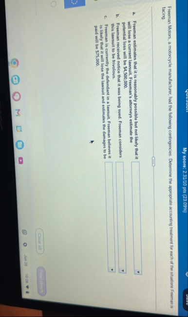 My score: 2 . 3 1 1 0 pts ( 2 3 . 0 9 % ) Freeman